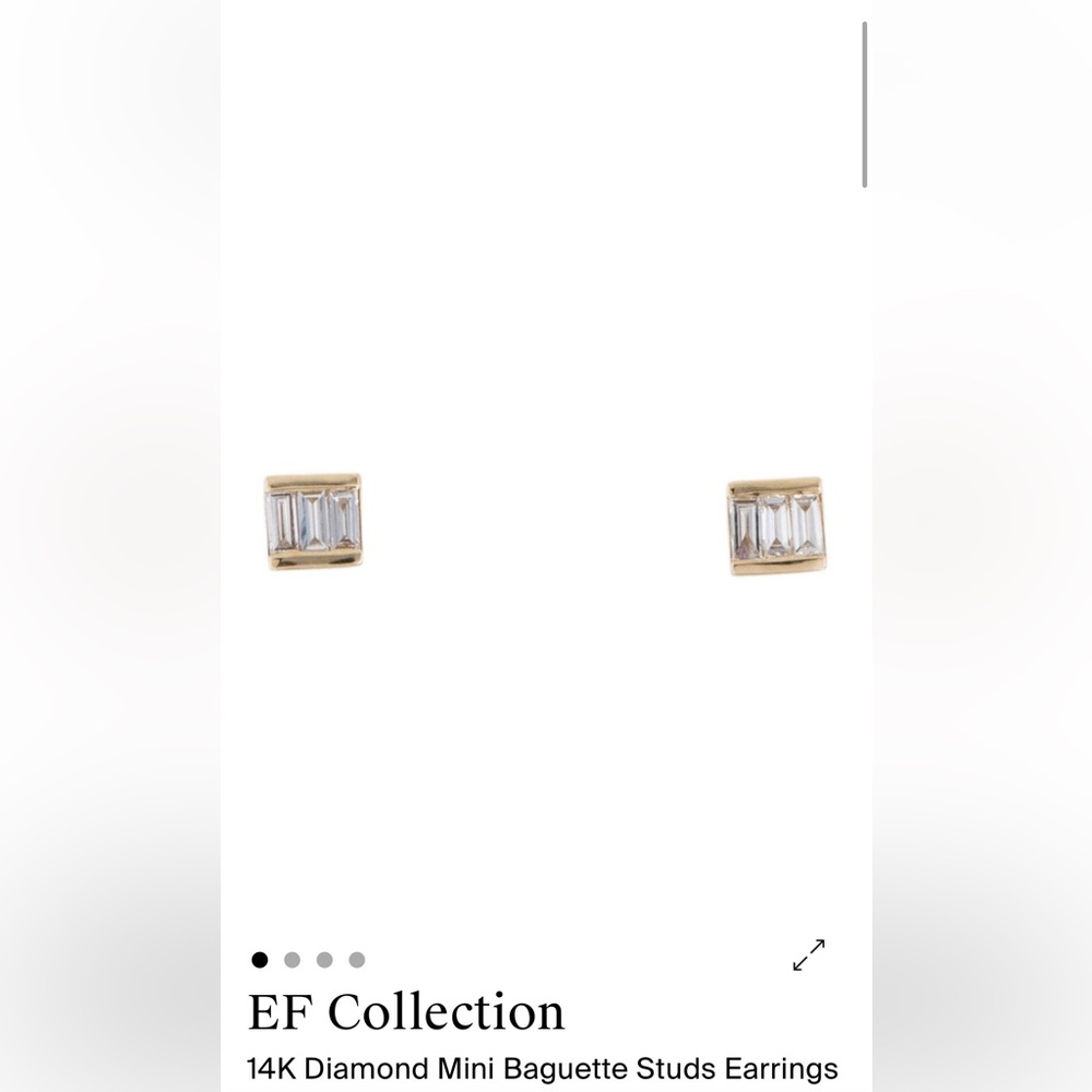 Ef Collection Baguette Diamond Stud Earrings, 14k… - image 4